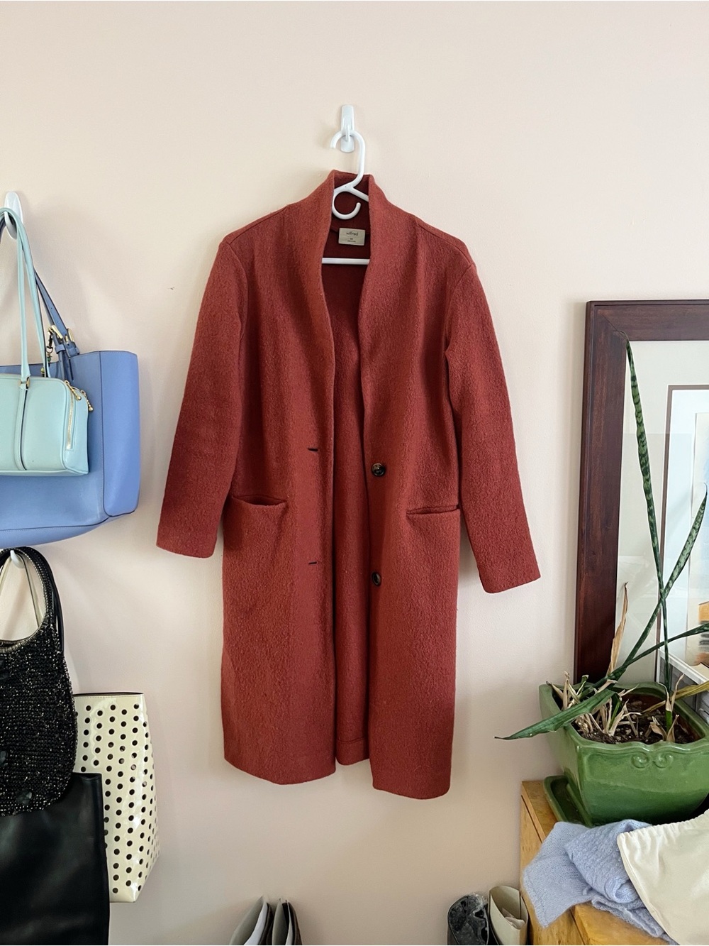 Aritzia Wilfred Merino Wool Sweater Coat XXS